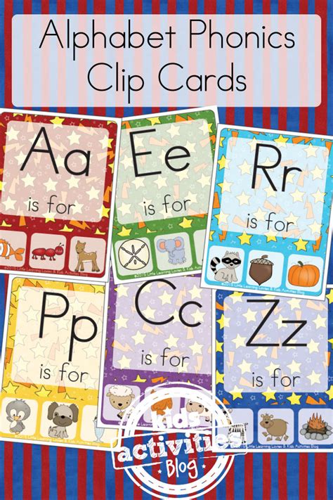 kids printable alphabet phonics clip cards kids activities blog