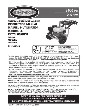 simpson powershot ps pressure washer parts breakdown owners manual manualzz