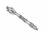 Spear Coloring Drawing Indian Arrowhead Coloringcrew Getdrawings Clipartmag sketch template