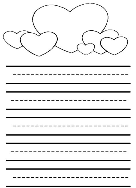 page   lined paper  kids valentines writing lined paper