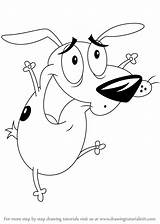 Courage Cowardly Dog Draw Drawing Step Drawings Tutorials Cartoon Drawingtutorials101 Learn Paintingvalley sketch template