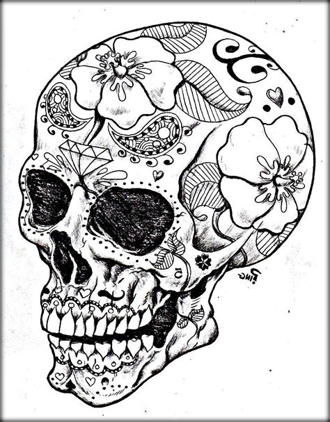 printable skull coloring pages  adults