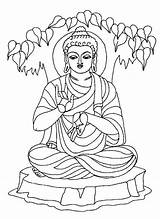 Coloriage Buddhism Ausmalbild Méditation Asiatique Buddah Getdrawings Coloringhome sketch template