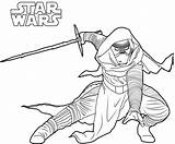 Ren Kylo Wars Coloring Star Pages Drawing Printable Kids Skywalker Luke Rey Lightsaber Hellokids R2 D2 Getdrawings sketch template