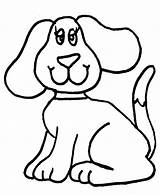 Dog Easy Drawings Coloring Pages Clipart Kids Printable Simple sketch template