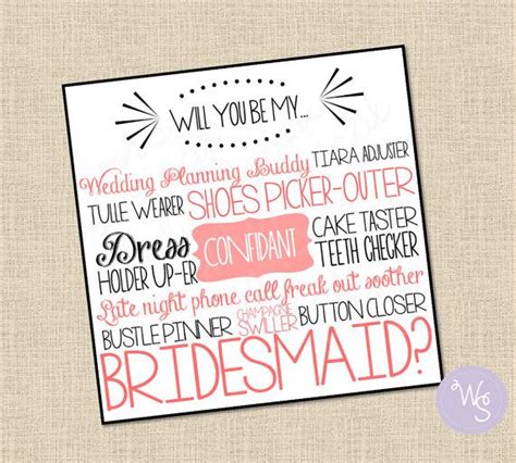 bridesmaid proposal cards printable file