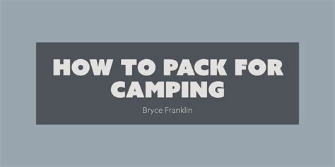 pack  camping