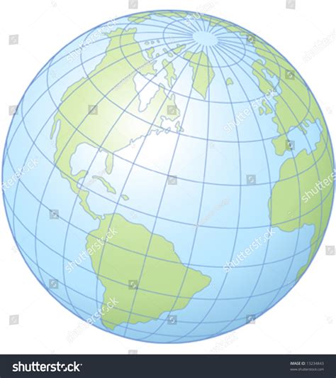 simple graphic illustration globe showing latitude stock vector