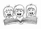Reading Cartoon Kids Book Illustration Drawing Vector Hand Stock Handbook Dreamstime sketch template