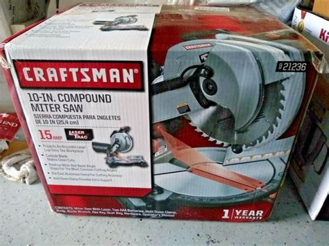 Craftsman 10 Inch Compund Miter Saw 15 Amp Laser Trac 21236 For Sale