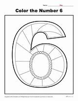 Number Worksheet Color Preschool Print sketch template