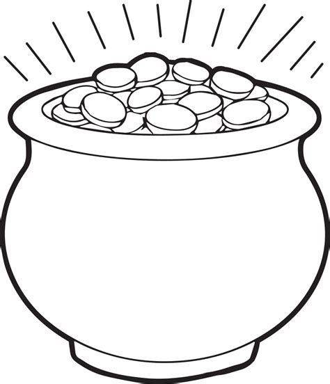 printable pot  gold coloring page  kids supplyme