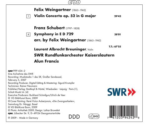 magical journey felix weingartner franz schubert violin concerto