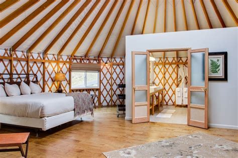coolest airbnb   state yurt interior yurt home yurt living