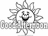 Afternoon Good Coloring Sun Drawings sketch template