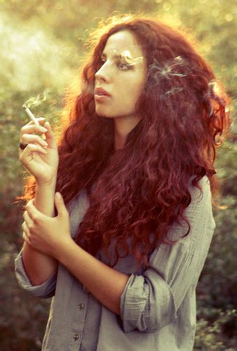 Cigarette Colors Curly Curly Hair Girl Hair Image
