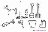 Coloring Garden Pages Drawing Tools Gardening Utensils Kitchen Tool Colour Sketch Hand Manny Handy Print Color Drawings Printable Draw Clipart sketch template