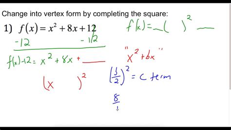 worksheets  convert quadratic function  standard form calculator