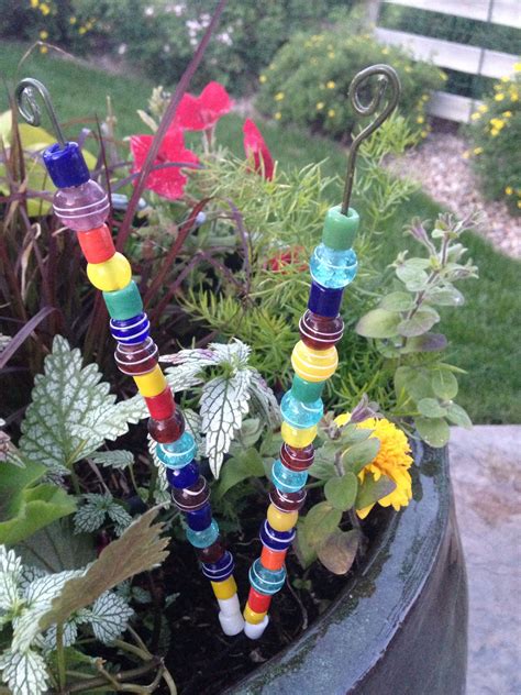 Fairy Wands Using Hanger And Glass Beads Garden Art Garden Art