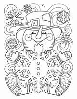 Coloring Snowman Christmas Pages Cute Color Fun Holiday Mittens Snowflakes Simply Sizes Wearing Shape Hat Different Pretty Click sketch template