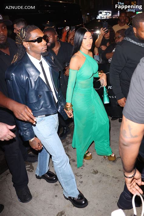 cardi b sizzles in sexy see through green dress at mtv awards after
