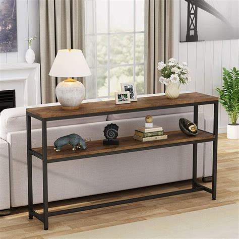 tribesigns   extra long sofa table  tier console table  sofa couch walmartcom