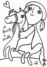 Cavallo Principe Fiabe Nostrofiglio Colora Biancaneve Sezione sketch template