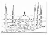 Turkey Coloring Mosque Pages Blue Outline Drawings Istanbul Pencil Boyama Drawing Coloringpagesfortoddlers Books Building sketch template