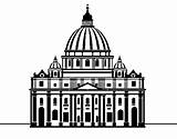 Basilica Vatican St City Coloring Peter Peters Coloringcrew sketch template