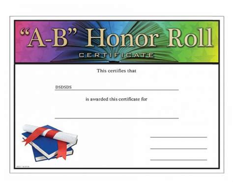 ab honor roll certificate  printable  printable templates