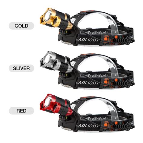 led headlamp zoomable lm  head flashlight torch sensor rechargeable head light forehead