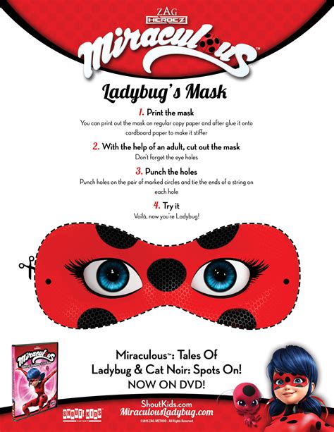 ladybug mask activity sheet freeprintables