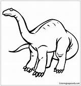 Apatosaurus Coloring Pages Online Dinosaur Kids Dinosaurs Thecolor Color sketch template