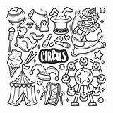 Circus Doodle Premium Drawn Icons Coloring Vector Hand sketch template