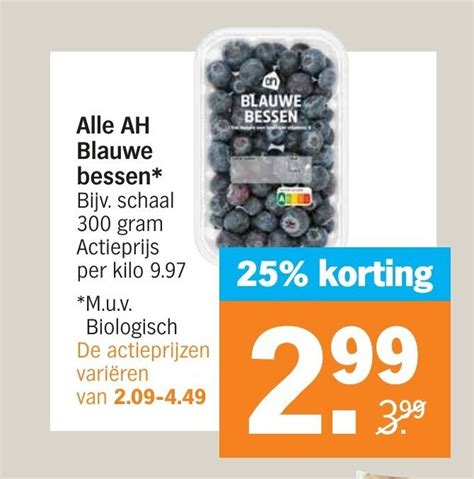 alle ah blauwe bessen aanbieding bij albert heijn