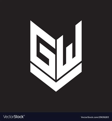 gw logo monogram  emblem shield style design vector image