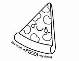 Pizza Coloring Heart Colorear Para Pages Dibujo Valentines Coloringcrew Crown Sheets sketch template