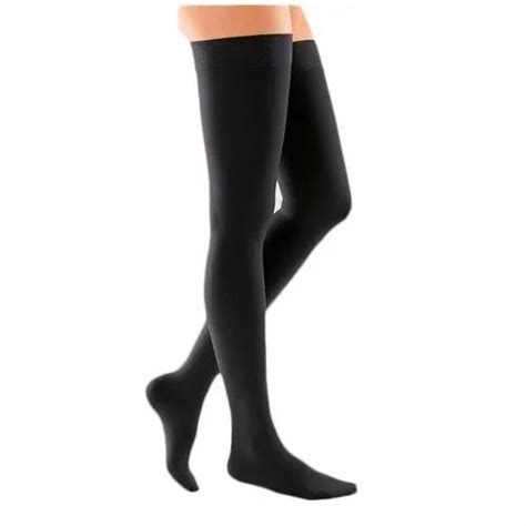 opaque plain ladies thigh high black stockings at rs 35 pair in new