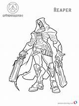 Overwatch Coloring Reaper Pages Printable Color Kids Print Bettercoloring sketch template