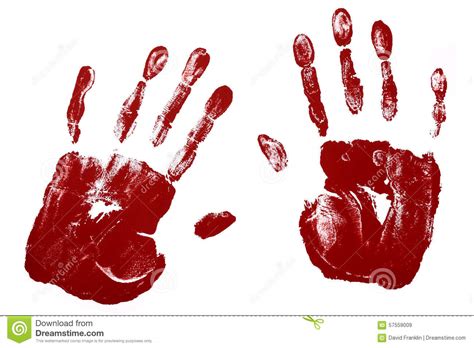 Handprints Red Brown Isolated On White Background Stock Image Image