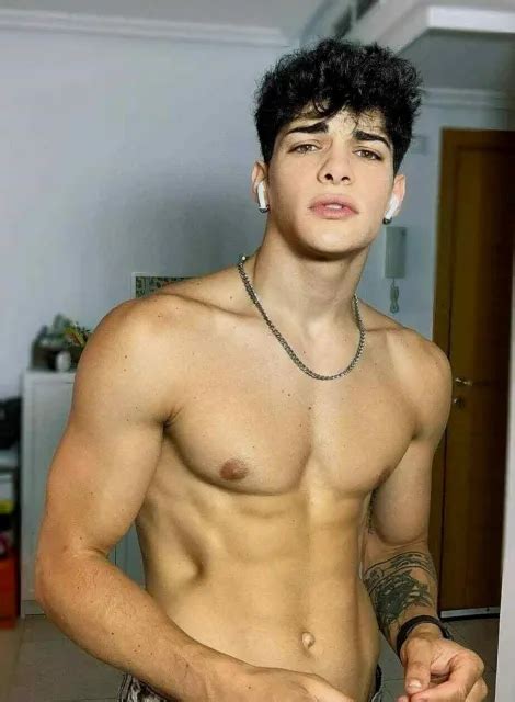 Shirtless Male Muscular Hunk Latin Man Jock Eye Candy Beefcake Photo