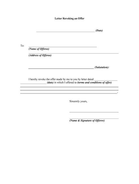 revoking offer letter form fill   sign printable  template
