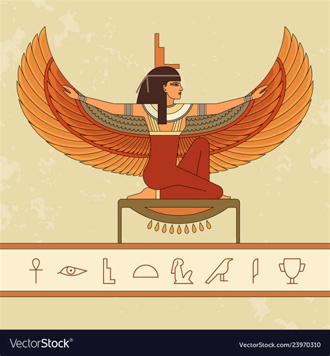 egyptian goddess isis animation portrait of vector image