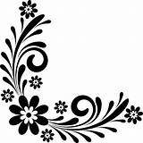 Corner Clipart Designs Drawing Border Flower Library Line sketch template