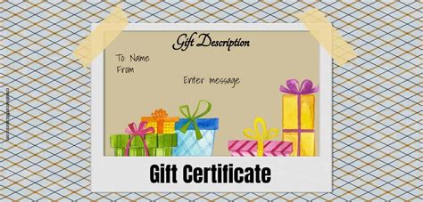 gift certificate template customize   print