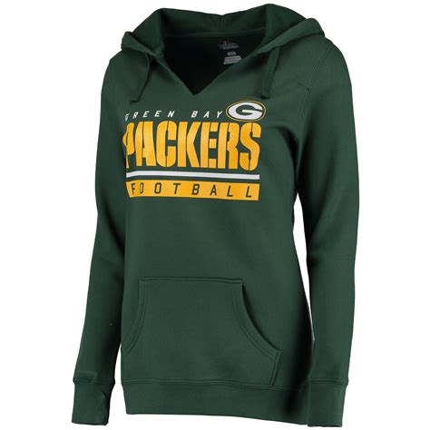 Womens Green Bay Packers Majestic Green Self Determination Pullover Hoodie