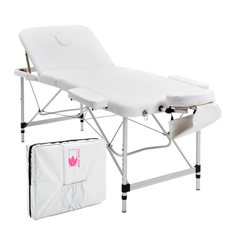 70cm Aluminium Portable Massage Table White Forever Beauty