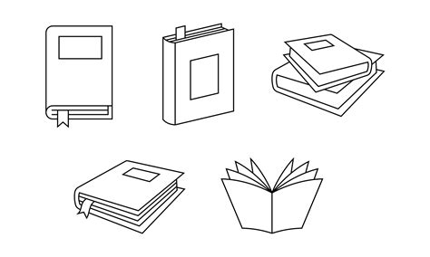 book outline vector art icons  graphics