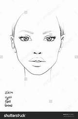 Face Makeup Chart Template Blank Sketch Drawing Artist Charts Illustration Portrait Woman Outline Beautiful Artists Paintingvalley Fashion Realistic Coloring Drawings sketch template