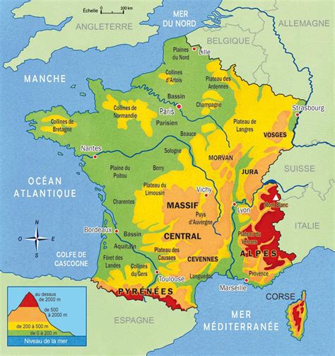 geografische kaart van frankrijk topografie en fysieke kenmerken van frankrijk